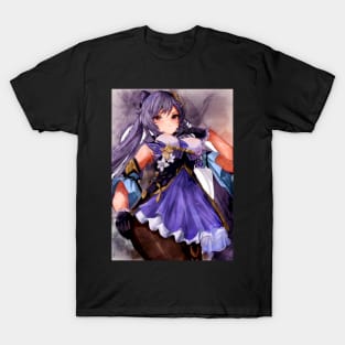 Keqing Anime Watercolor T-Shirt